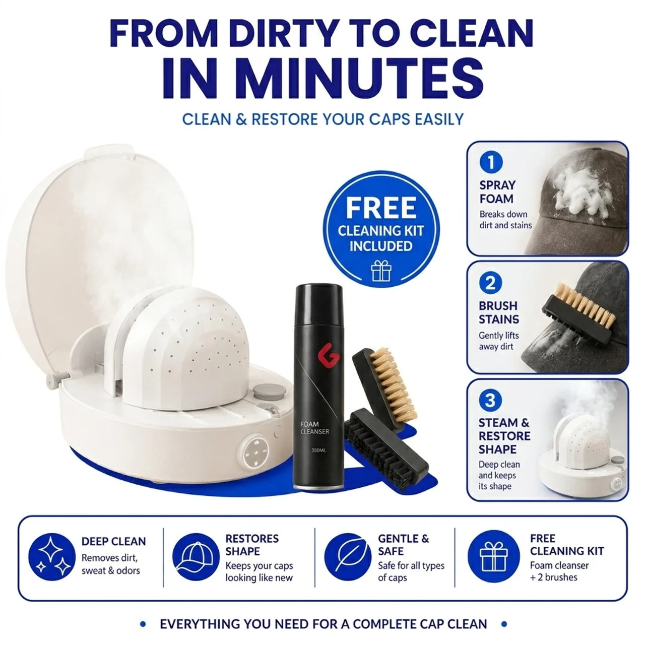 Cap Care Machine + FREE Cleaning Kit